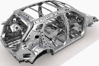 repair automobile frame, design 3d suv car chassis for manufacturing, step file
