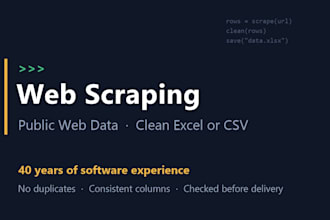 scrape website data into a clean excel or CSV file