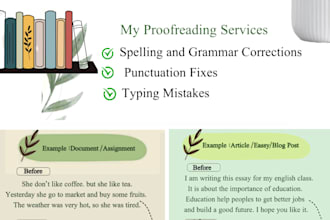 proofread and correct spelling and grammar errors in your english text