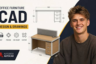 office furniture cad, desk technical drawing, workstation cad, autocad dxf plan