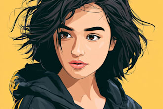 draw amazing and funny vector cartoon potrait