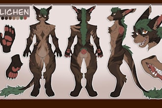 draw fury ref sheet fursona ref sheet nsfw furry character design anthro art