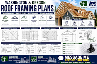 draw washington and oregon roof framing plans