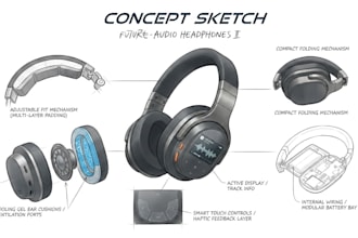 develop an industrial and product design concept by sketches