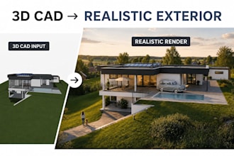 turn your 3d perspective screenshot into a realistic rendering