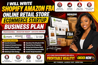 write a shopify amazon fba online retail store ecommerce startup business plan