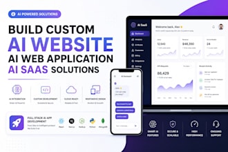 build custom ai website ai web application ai saas full stack ai app developer