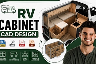 rv cabinet cad, camper furniture drawing, van conversion, autocad, dxf, cnc, ai
