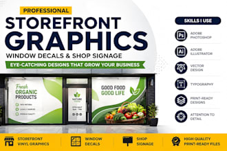 design  storefront vinyl graphics, window decals and shop signage
