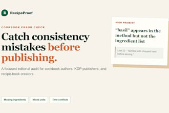 audit your cookbook for missing ingredients and inconsistent measurements