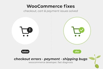 fix woocommerce checkout, cart, payment, and shipping errors