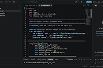 develop a custom python log analyzer and intrusion detection script