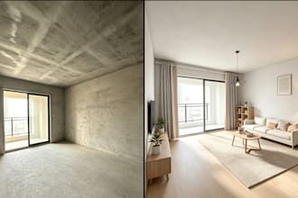 do realistic virtual furniture staging for empty rooms