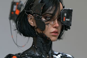 cyberpunk female character desing