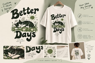 design a custom aesthetic t shirt graphic for your brand