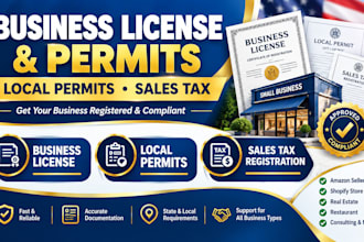 prepare business license, local permits and sales tax registration