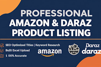 do fast daraz and amazon product listing with SEO