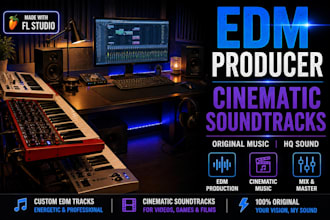 produce original cinematic edm music for your project