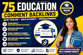 75 education comment backlink SEO link building high quality