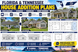 draw florida and tennessee house addition plans