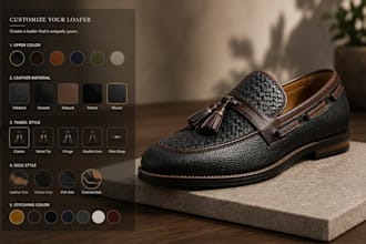 do 3d loafer and shoe design modeling for configurator glb files