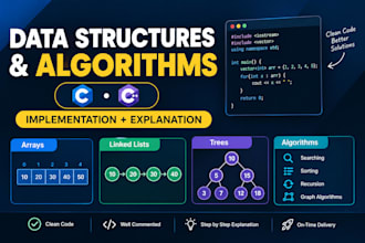implement data structures and algorithms in c or cpp