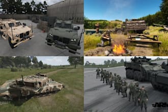 design a complete arma reforger server with custom mods
