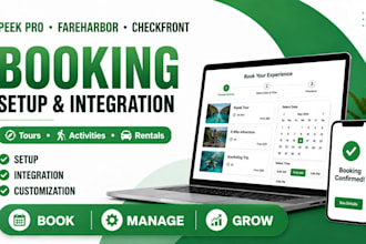 do peekpro fareharbor checkfront online booking website setup and integration
