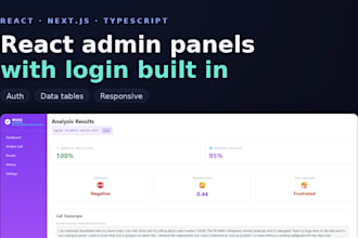 build a react admin dashboard with login for your web application