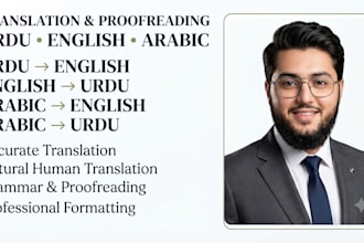 manually translate english, arabic and urdu