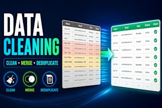 clean merge deduplicate and process CSV or excel data