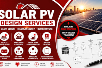 solar pv system with layout, sizing and sld