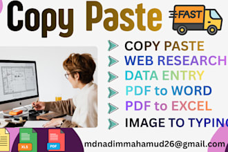 do professional copy paste work and excel data entry