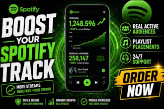 increase spotify followers, monthly listeners genuine streams