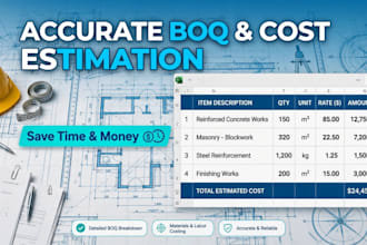 prepare bill of quantities and construction cost estimation