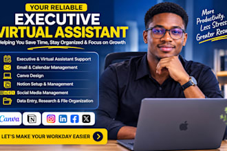 be your executive virtual assistant for admin, canva, notion and social media