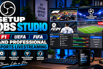 setup obs studio for f1 uefa FIFA and professional sports livestreaming