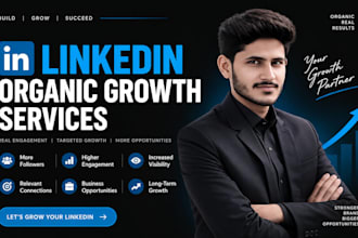 do organic linkedin marketing promotion, growth with real followers