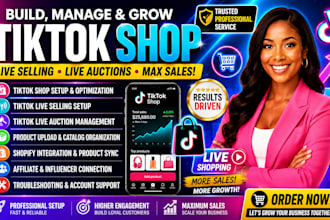 set up tiktok shop live auction, fix and sync products for live selling