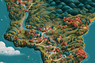 draw vector map or isometric map in illustrator