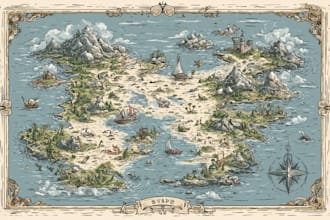 create cartoon vector map like where waldo