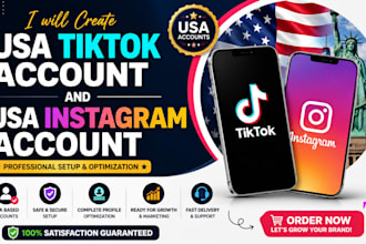 create USA instagram, USA tiktok account, warm up instagram and tiktok account