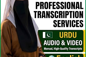 do accurate english and urdu audio or video transcription
