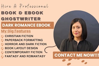 ghostwriter fiction, contemporary, fanfiction, christian dark romance editor