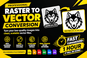 vectorize your logo to a clean svg, ai, eps