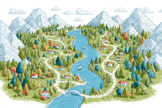draw vector map or isometric map in illustrator