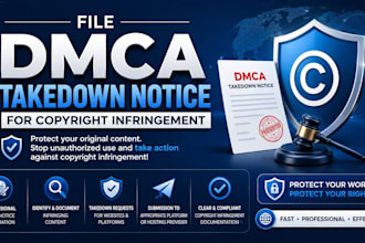 file dmca takedown notice on copyright infringement