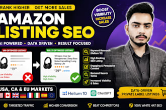 write high converting amazon SEO title and bullet points with helium 10