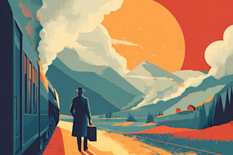 design retro vintage travel poster art