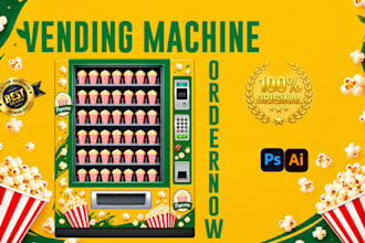create modern and professional vending machine and atm machine wrap design